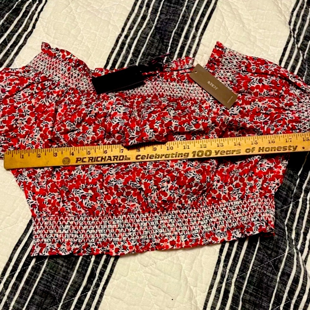 J. Crew Crop Top Liberty of London Wilshire Berry Print SZ XL NWT